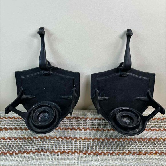 Rare Vintage 1970s Cast Iron sconces | Wall candle holders, Japan - Picture 4 of 6